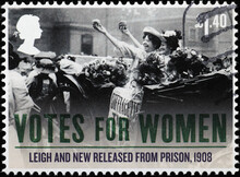 Suffragettes Just Realesed From Prison In 1908 On British Stamp