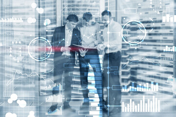 Wall Mural - business modern technology. bi business intelligence concept on virtual screen.