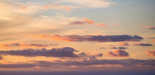 Wall Mural - sunset in the sky with clouds
