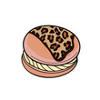 Macaron with leopard print cream