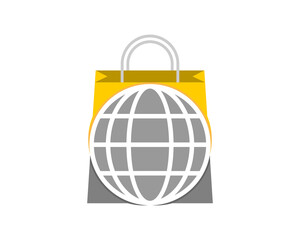 Sticker - Shopping bag with globe inside