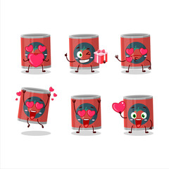 Poster - Can of tomato cartoon character with love cute emoticon