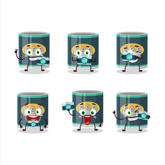 Poster - Photographer profession emoticon with can of sardines cartoon character