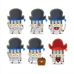 Sticker - Cartoon character of box of sardines with various pirates emoticons