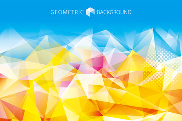 Aufkleber - Geometric gold polygonal gems crystal abstract background.