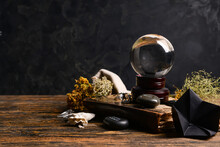 Accessories Of Fortune Teller On Table