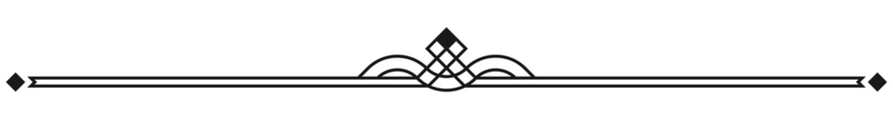 art deco header, simple. a text header made in art-deco style. black and white illustration.