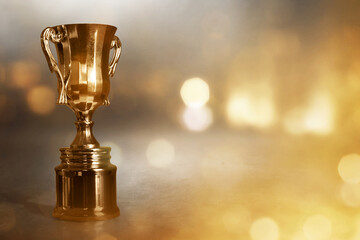 Champion golden trophy cup background