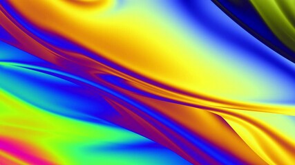 Wall Mural - abstract colorful wavy background in bright blue, orange and green rainbow color. modern colorful wa