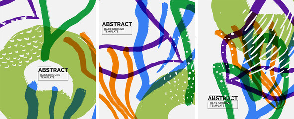 Social media abstract backgrounds. Abstract hand drawn doodles. Vector illustration for covers, banners, flyers