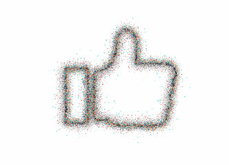 Wall Mural - Particle Like thumbs up symbol design, Vector Illustration