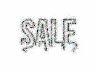 Wall Mural - sale text particle modern trendy design template. vector design