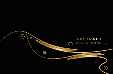 Wall Mural - Abstract gold color wave line pattern design and background. Use for modern design, cover, poster, template, brochure, decorated, flyer, banner.