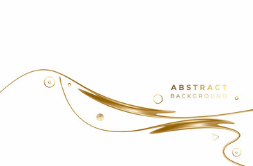 Wall Mural - Abstract gold color wave line pattern design and background. Use for modern design, cover, poster, template, brochure, decorated, flyer, banner.