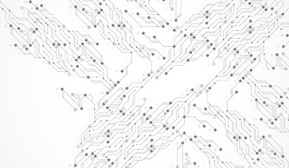 Circuit board design background. Abstract communication circuit board technology background with hi-tech digital data connection system. Abstract computer electronic background. Vector illustration.