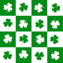 Seamless Shamrock Pattern For St. Patrick's Day. Vector Illustration For Print, Wallpapers, Textile.