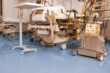 Wall Mural - Sophisticated medical equipment in the hospital critical care unit. Health technical background