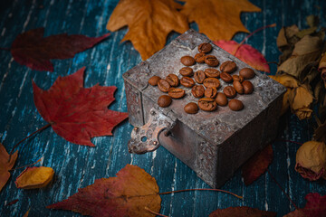 Wall Mural - Still life- coffee storage box is on the table