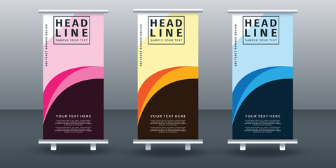 roll up banner set design template design. vector illustration