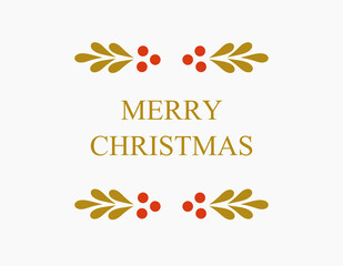 Canvas Print - merry christmas simple gold greeting card.