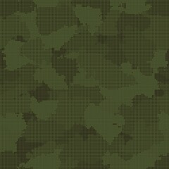 Green pixel camouflage seamless pattern