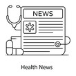 © SmashingStocks - Medical or health news icon in flat outline icon