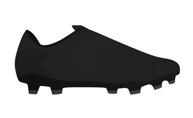 Black soccer boot. vector illustation