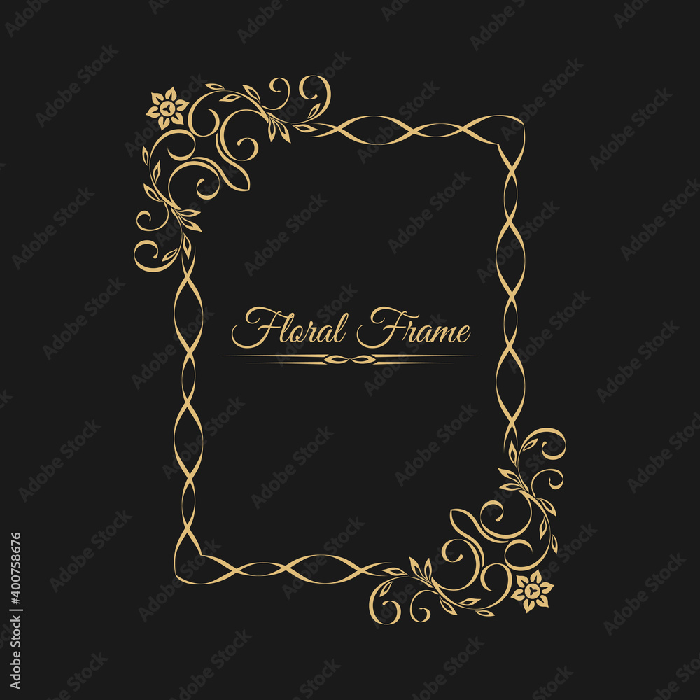Gold rectangular frame Stock Vector | Adobe Stock
