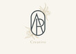 © Jerry - Abstract Initial A and P Logo, Monogram with floral frame, usable for brand, card and invitation, logo design template element,vector illustration