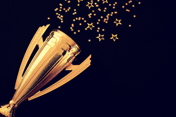 Wall Mural - image of champion golden trophy