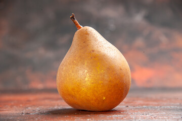 front view sweet pear on dark background fruit pulp tree apple photo