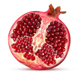 ripe pomegranate fruit cut in half