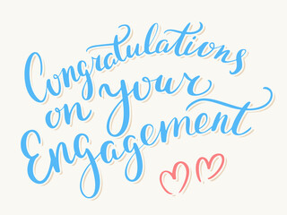 Canvas Print - Congratulations on your Engagement. Vector handwritten lettering card.