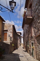 Wall Mural - Typical street in the ancient medieval village of Montefioralle, Tuscany, Italy