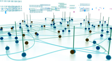 Wall Mural - data volume analysis and computer science industry.3d illustration. data structure and information t