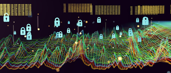 Wall Mural - estructura de datos y herramientas de información para la creación de redes de negocios y la segurid