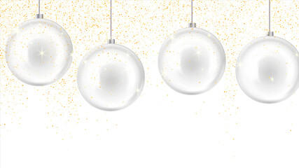 Wall Mural - Christmas, new year background with glass balls. New year decoration. Abstract vector background