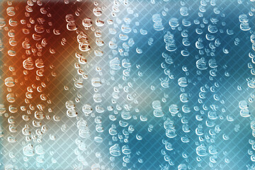 Oval water bubbles, abstract colorful background