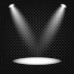 Wall Mural - scene illumination collection, transparent effects. bright lighting with spotlights.