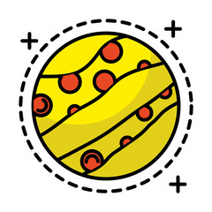 Poster - space planet style line and fill icon vector illustration design