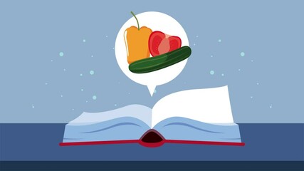 Poster - recipe book with vegetables animation