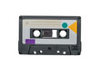 © kvladimirv - Retro cassette with magnetic tape isolated on a white background.