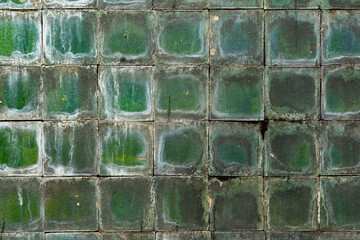 Wall Mural - Pattern of Dirty Green mosaic tiles on the wall  texture background