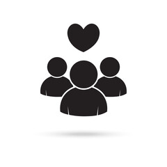 people love with heart icon on white background