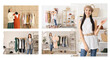 © Pixel-Shot - Collage of photos with different young female clothes stylists at workplace