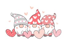 Draw Sweet Gnomes In Love For Valentine Day.