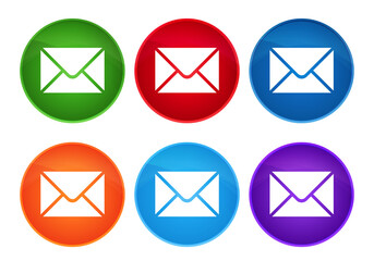 Wall Mural - Email icon super round button set glass design