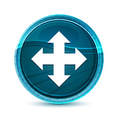 Wall Mural - Move icon elegant glass blue round button vector design illustration