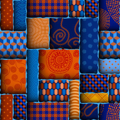 Leinwandbilder - Paper cut shapes design pattern. Seamless vector pattern.