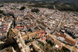 Aerial view of Olvera from its castle, one of the stunning white towns in Cádiz (Andalucía, Spain)